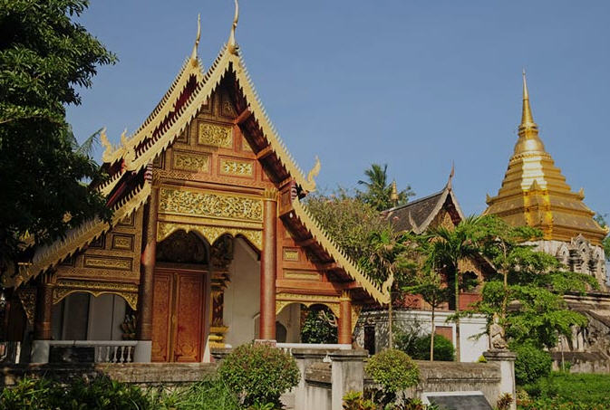 Golden spire of Wat Phra That Doi Suthep, a sacred temple perched on a mountain overlooking Chiang Mai.
